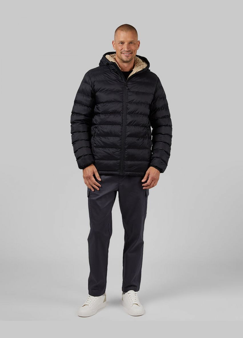 Черная зимняя куртка 32 Degrees зимова з хутром M6175 black