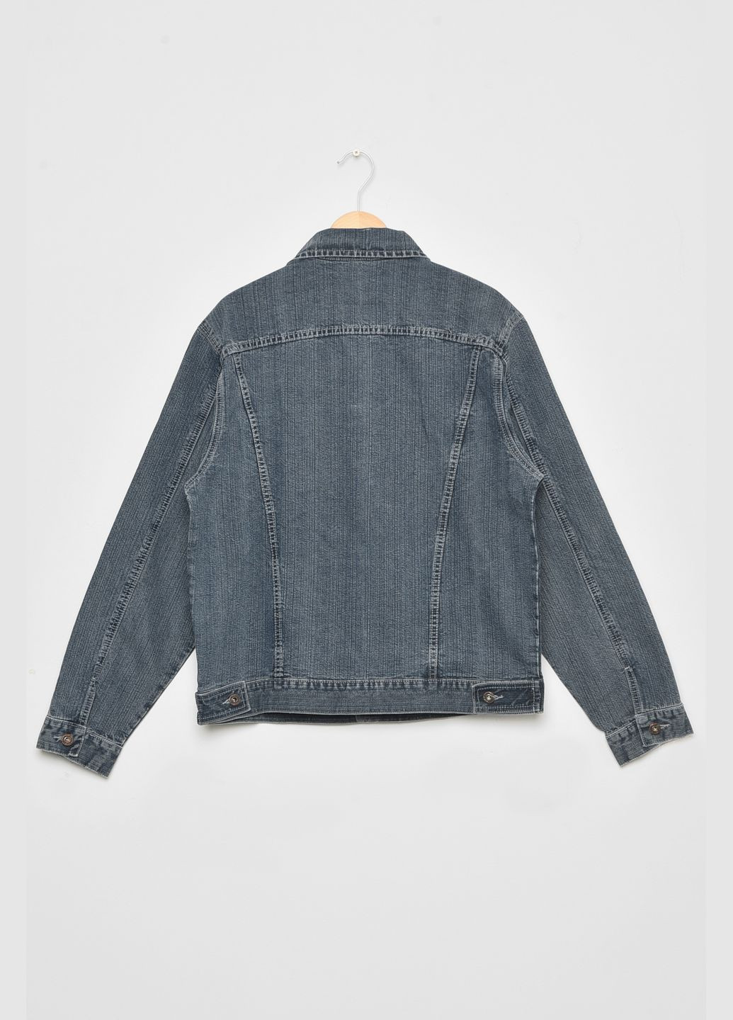 Пиджак мужской батальный джинсовый светло-серого цвета Let's Shop (292548785)