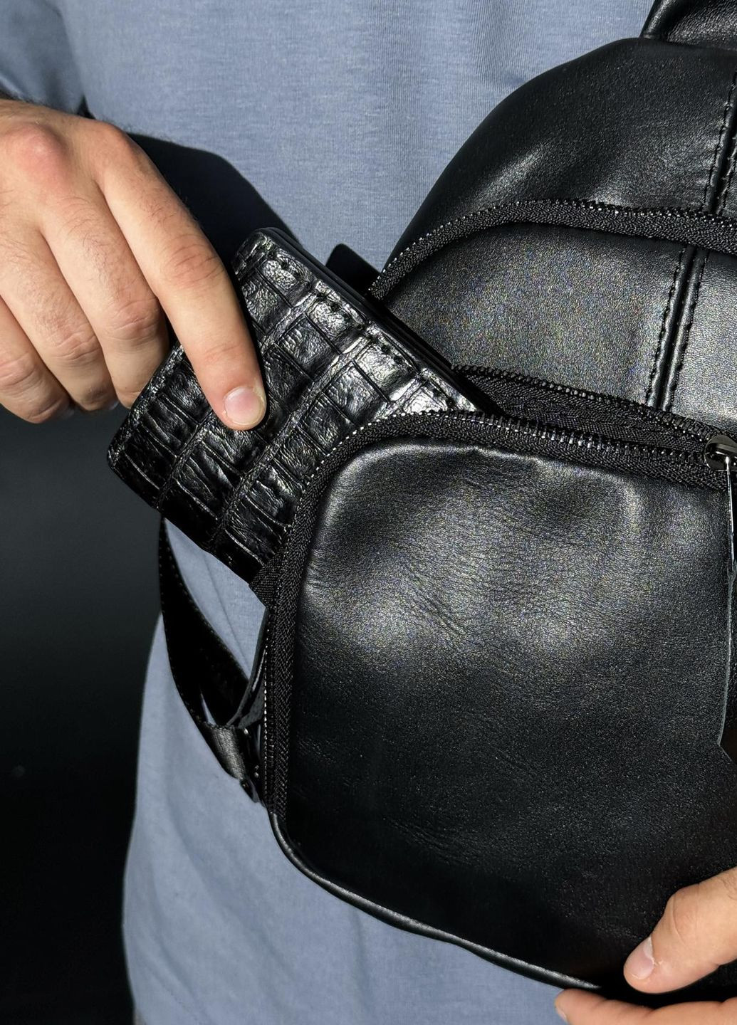 Сумка-слинг из натуральной кожи через плечо Vishnya (317437331)