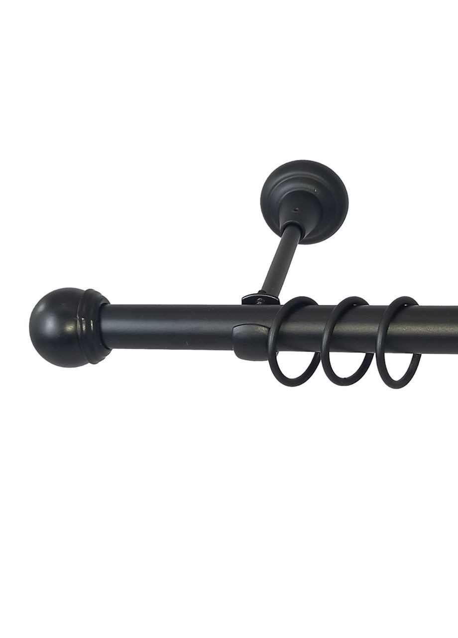 Карниз для штор Тогда макс металлический однорядный гладкая труба кольцо металлическое Черный 19 мм 240см ORVIT (299335493)