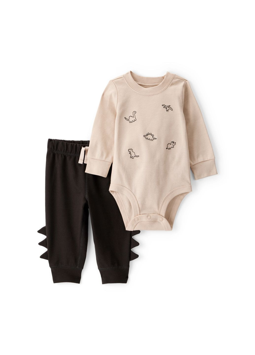 Коричневый демисезонный комплект 2в1 боди, брюки для мальчика 72-76 см (1t271410_12m) Carter's