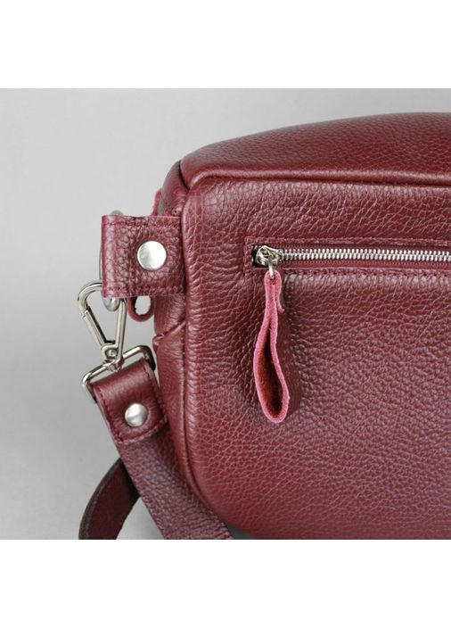 Шкіряна сумка поясна-кроссбоді Vacation бордова флотар The Wings (348359037)