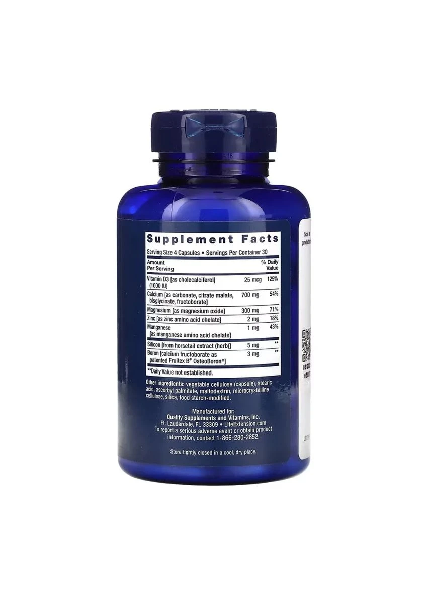 Кальций с витамином D3 и минералами Bone Restore 120 капсул без глютена и ГМО. Life Extension (393471819)