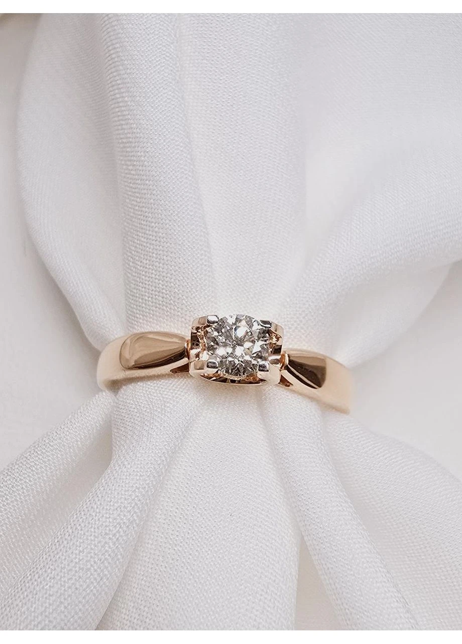 Золотое кольцо с бриллиантом, красное золото 585 пробы ( 17р) 1191244201-7к SOVA jewelry house (355795745)