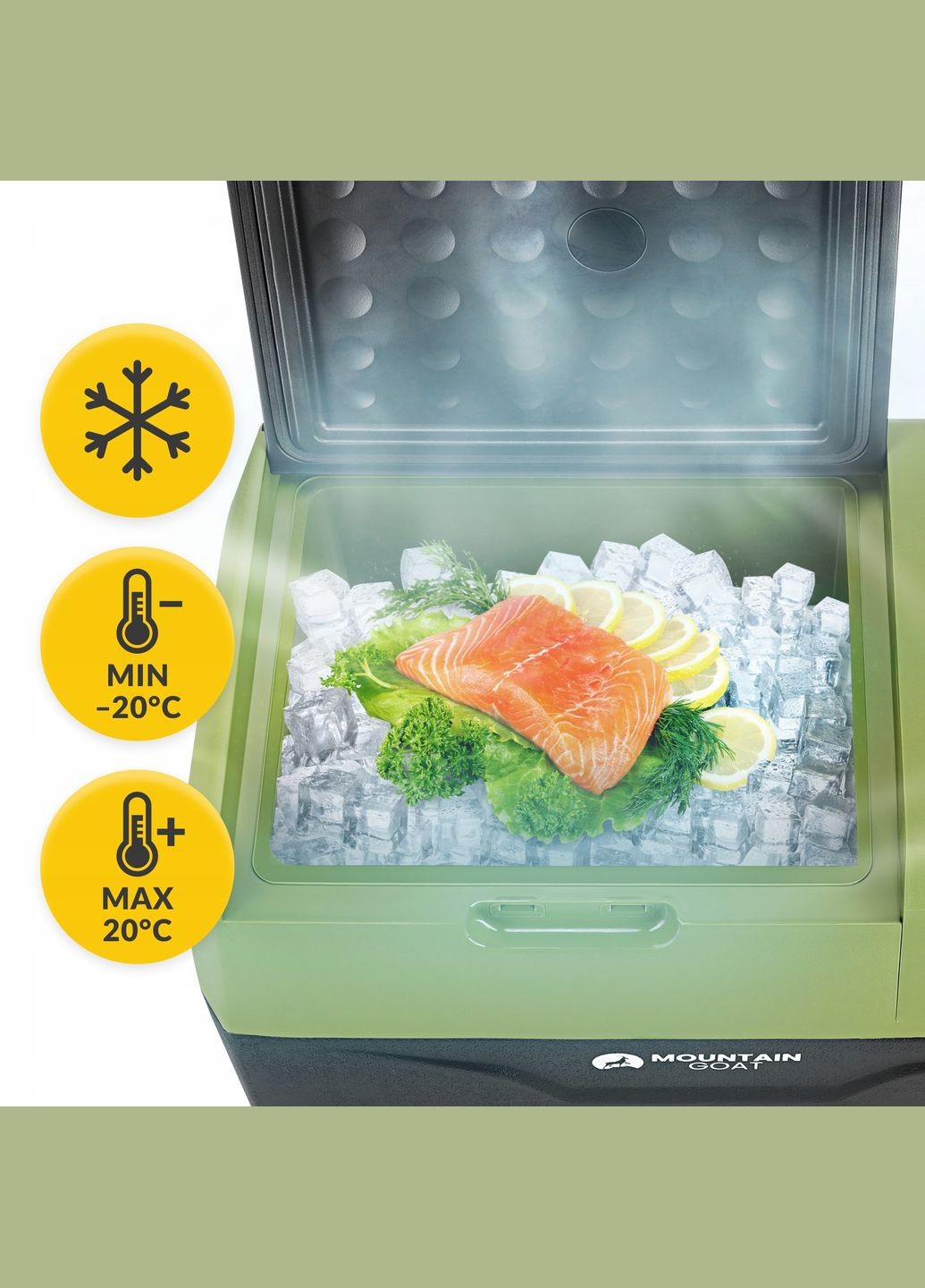 Холодильник туристичний компресорний XTREME 47.3 л електричний, переносний Black/Olive (P-5905973404891) Mountain Goat (342261410)