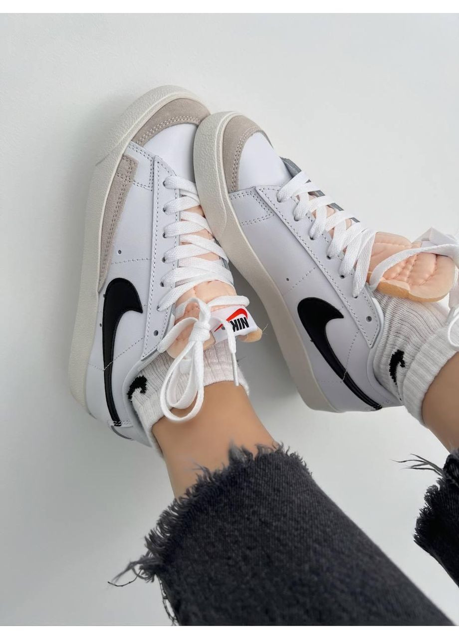 Чорні Осінні кросівки чоловічі nike blazer 77 low ‘77 vintage white black найк блейзер No Brand