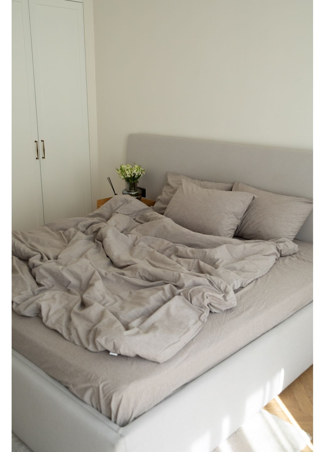 Постельное белье вареный хлопок "Белый" Семейный, Классическая простыня, наволочки 50х70 IN.HOME_UA (371141799)