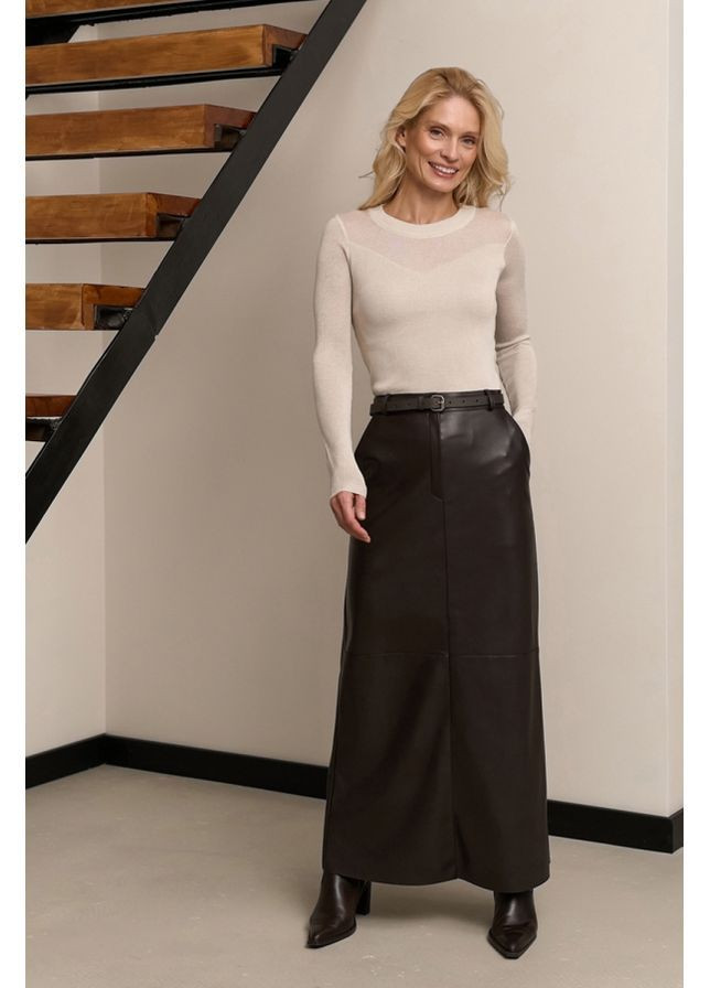 Коричневая юбка макси 3005 холодный шоколад Triko Bakh