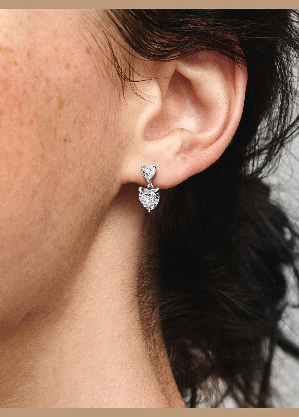 Срібні сережки Два серця No Brand (334305750)