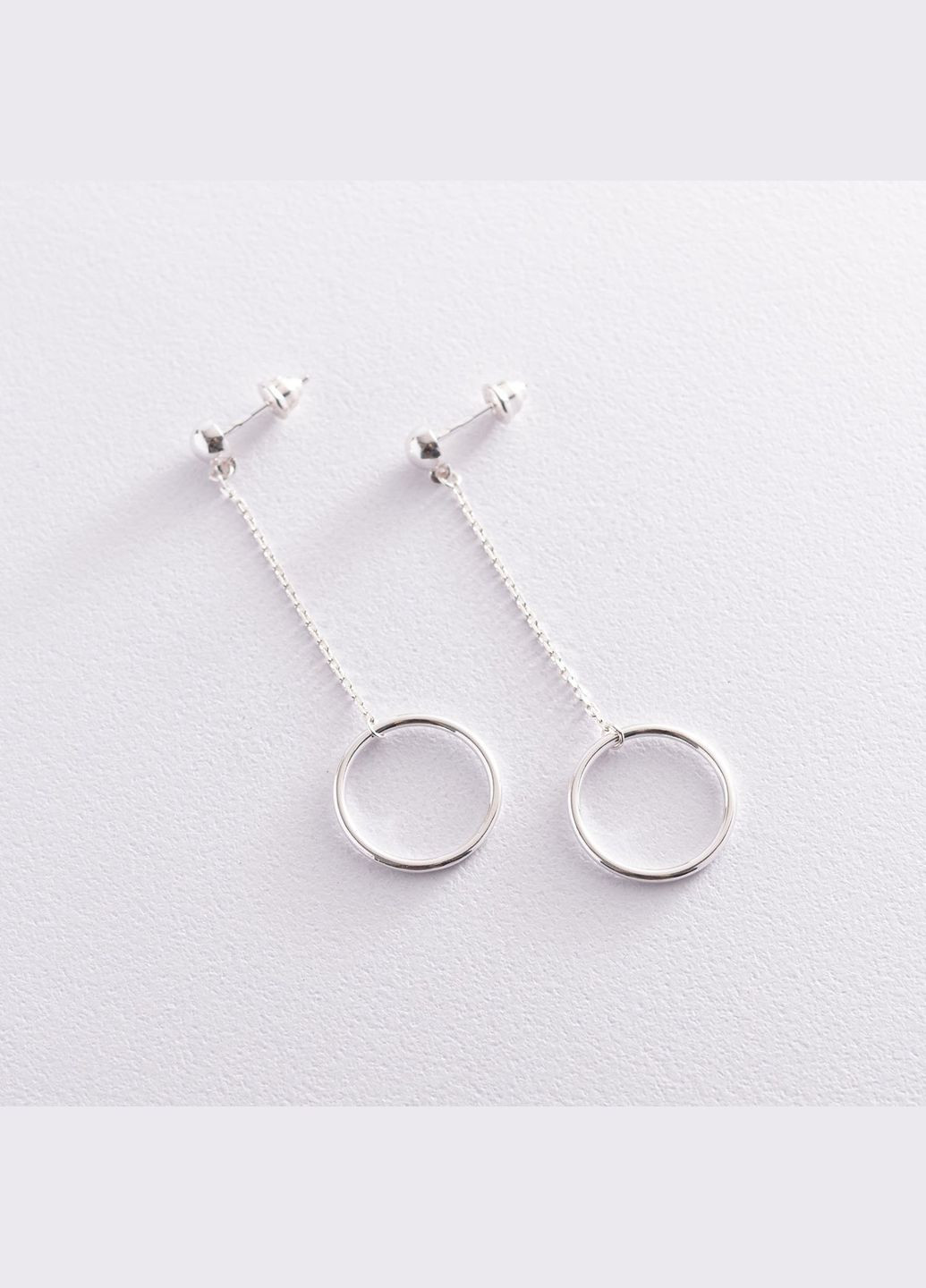 Серебряные серьги Круговорот на цепочке 123013 Oniks (264644190)