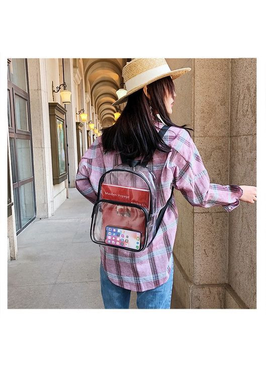 Рюкзак жіночий прозорий з чорними краями No Brand (306709593)