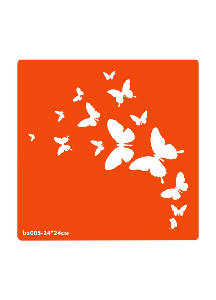 Трафарет для біо-тату Метелики bx005-24*24см, розмір 24х24см No Brand (326841157)