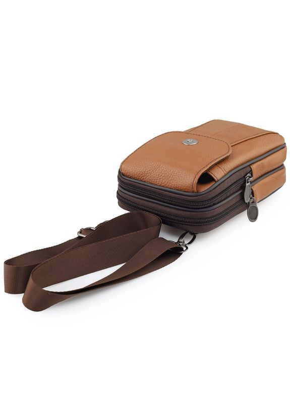 Чоловіча сумка-барсетка шкіряна маленька Qvant 003р - Руда Tiding Барсетка (366889761)