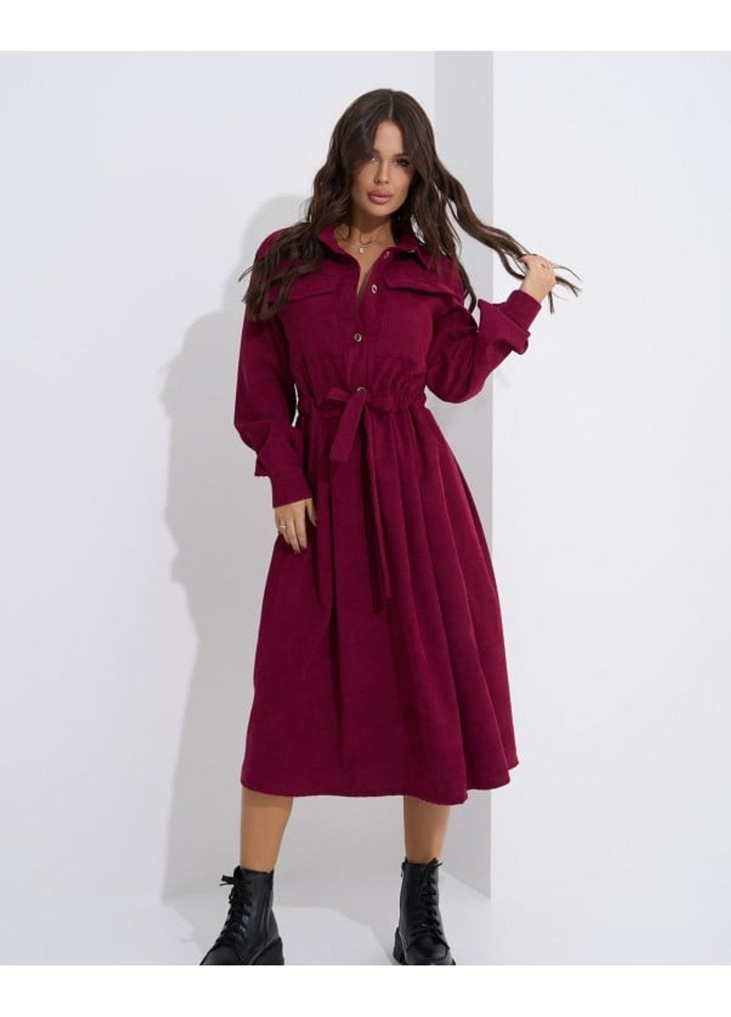 Бордовое повседневный платья sa-561 бордовый ISSA PLUS