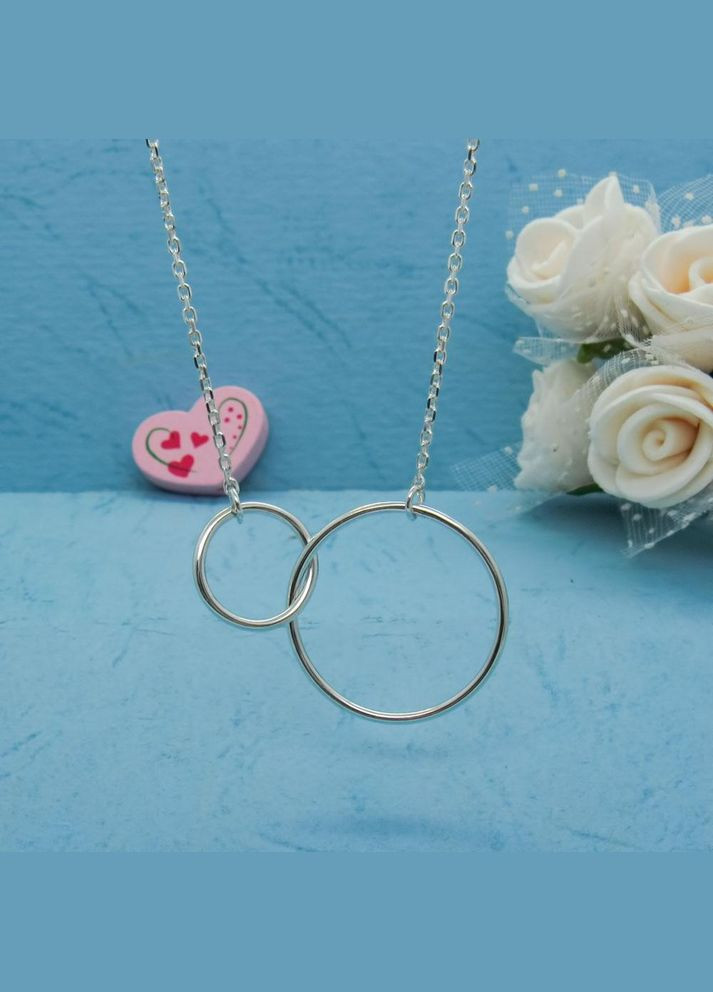 Срібне кольє "Мильні бульбашки" коло два круга No Brand (350667516)