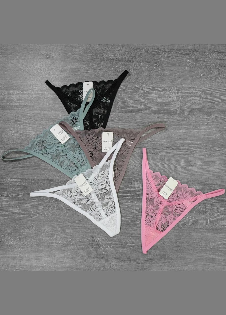 Комплект жіночих стрінг з мережива 4 шт Finetoo Стрінги (315723365)