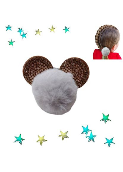 Гумка для волосся хутряна Мікі Маус сірий Fashion (368772130)