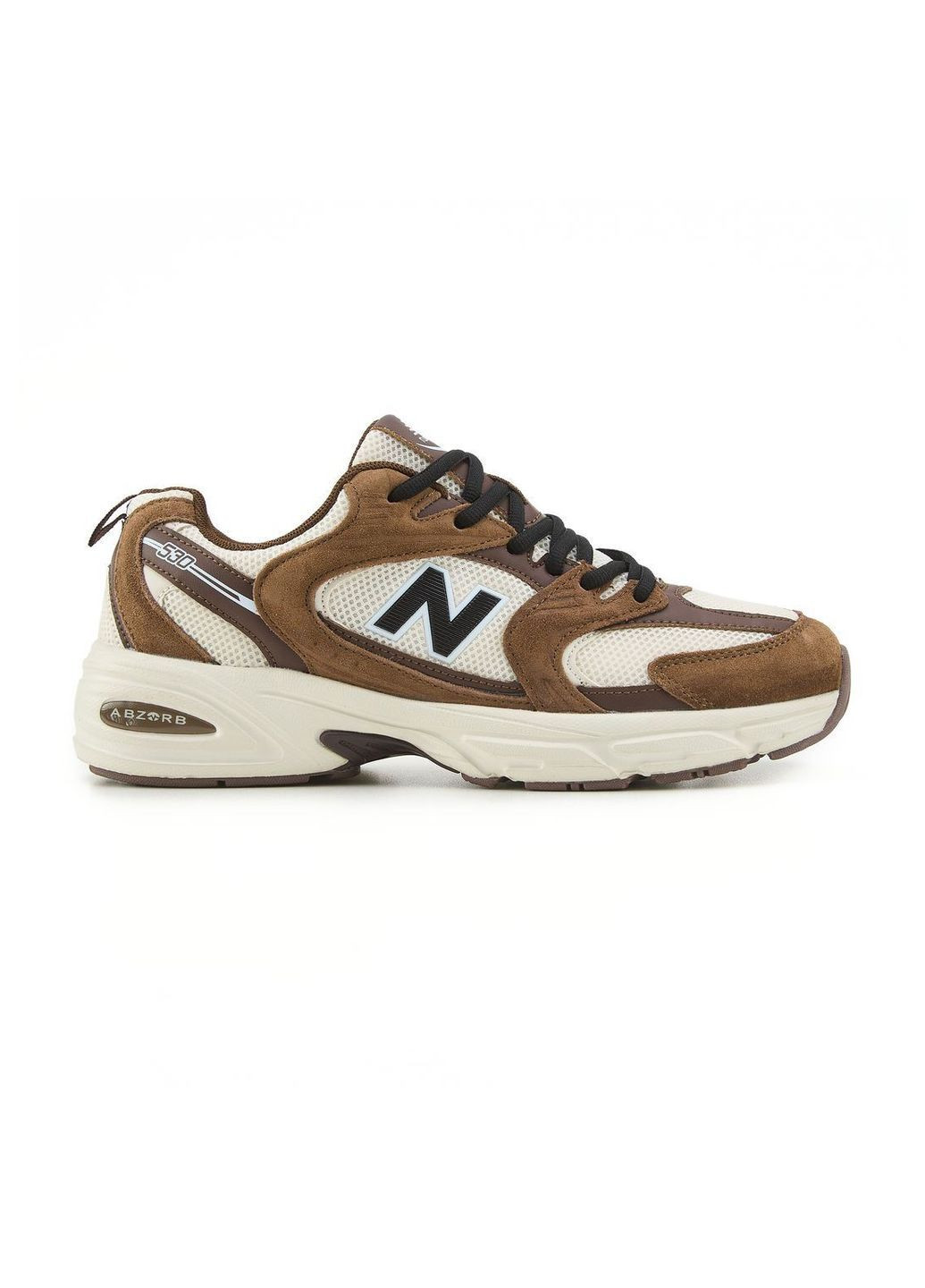 Коричневі Осінні кросівки чоловічі new balance No Brand 530 Brown Beige Black