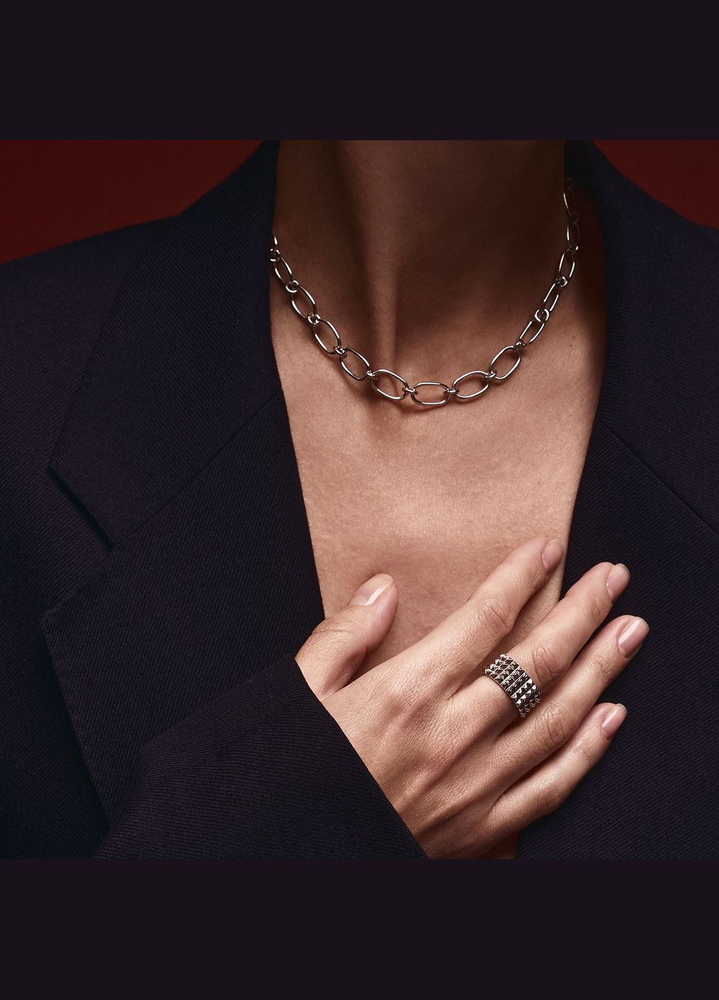 Срібне кольє Вплив 181101 40 Oniks (264644375)