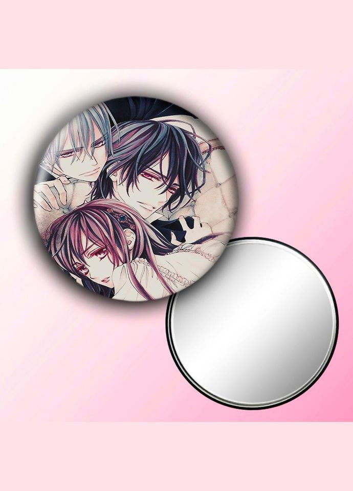 Зеркальце косметическое карманное Аниме Рыцарь - вампир #0004 с рисунком круглый 56 мм No Brand (309159609)