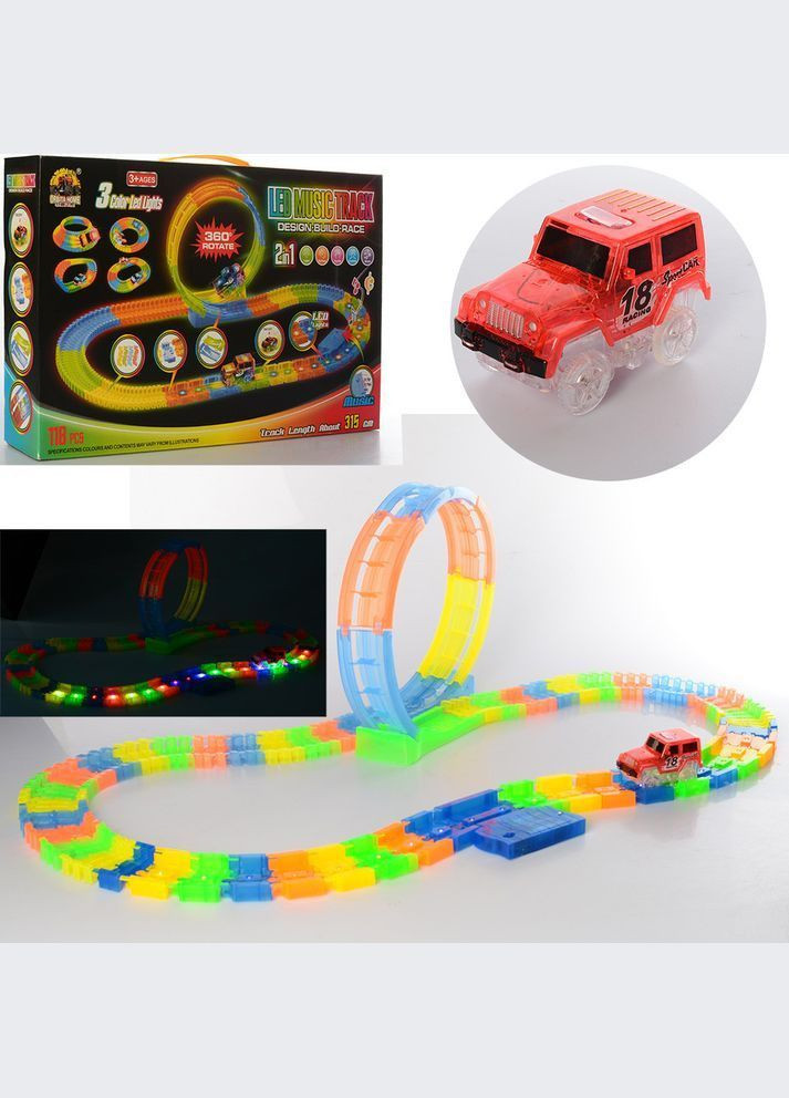 Автотрек с машинками светится во тьме No Brand (367876917)
