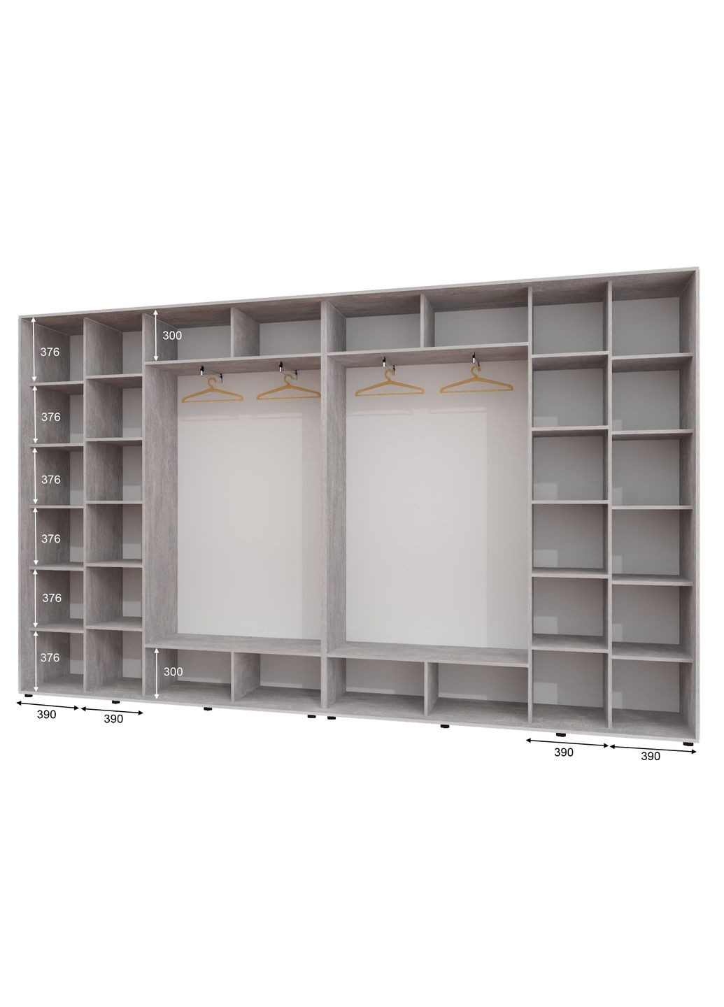 Шафа-купе чотиридверна 380*45*230 см Індастріал 4 двері ДСП + Дзеркало + Дзеркало + ДСП ШК-02 Алекса (360479495)