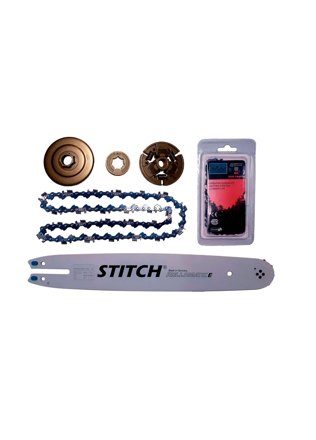 Шина, ланцюг + тарілка + зірка + счеплення для бензопили ST 180. Повний комплект GOODLUCK (364964562)