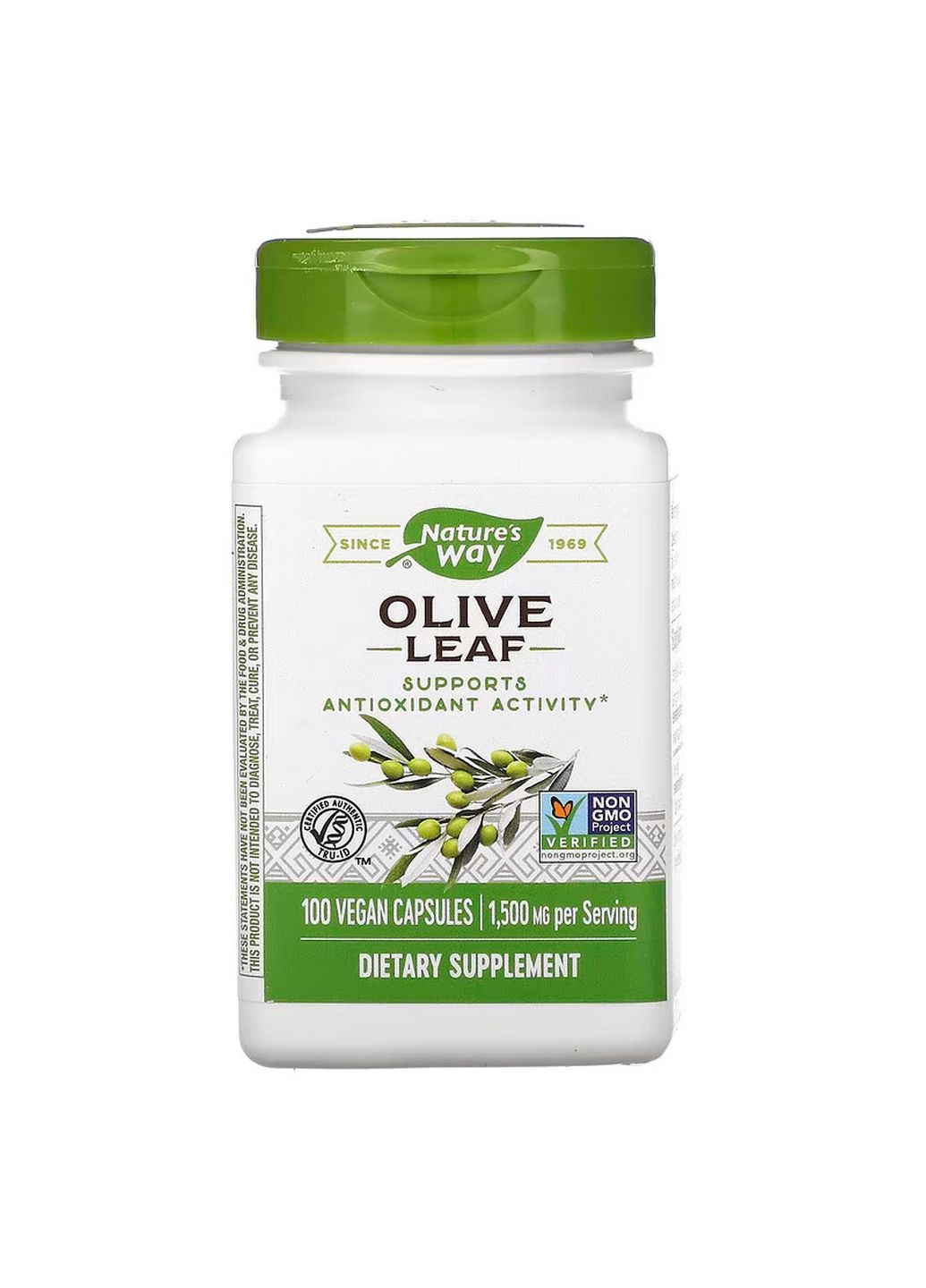 Натуральная добавка Olive Leaf, 100 вегакапсул Nature's Way (293341531)
