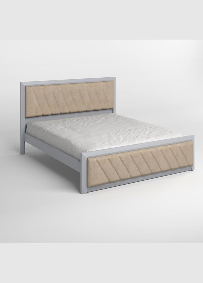 Полуторне дерев'яне ліжко Барселона Б6 (RAL-7040)/Аляска 23 (Бежевий) 120х190 см (MBG-13312) Mebigrand (366086832)