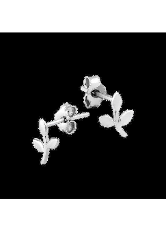 Срібні сережки пусети Гілочка Надії без каменів Каштан (342335401)