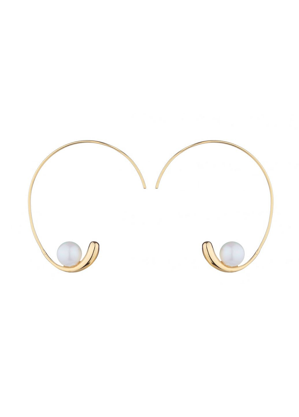 Серьги полукольца протяжки с жемчугом Sincera (340465261)