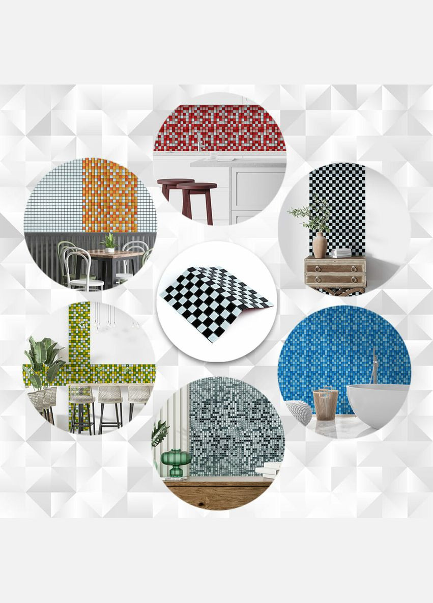 Мозаика из декоративного стекла шахматка 298х298х4,5мм SW-00002366 Sticker Wall (315790991)