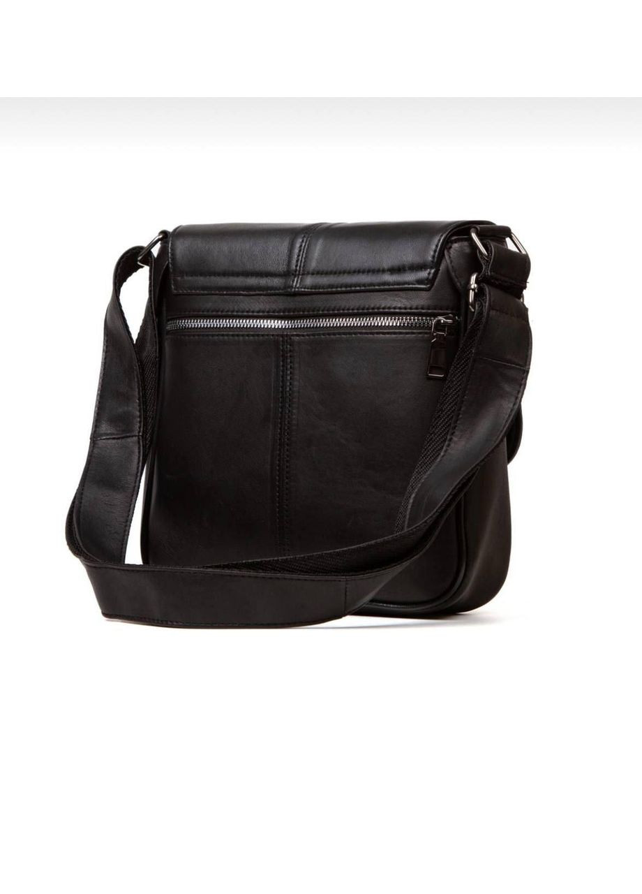 Чоловіча сумка чорна натуральна шкіра 303001 No Brand (325816254)