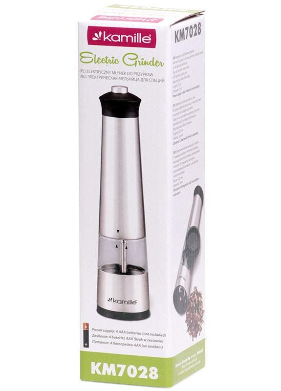 Мельница для специй электрическая с керамическими жерновами для соли и перца комбинированный корпус Kamille (368980804)