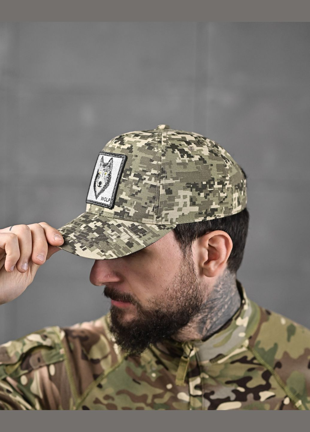 Тактична чоловіча кепка Вовк піксель No Brand (340271824)