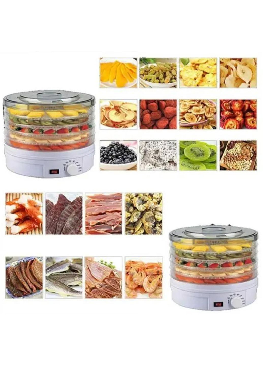 Электрическая сушилка для овощей фруктов мяса 800W овощесушилка дегидратор сушильный аппарат 5 ярусов Белая Zepline ZP-029 (305575293)