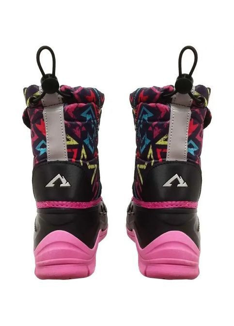 Розовые стильные зимние дутики для девочки с ярким принтом No Brand