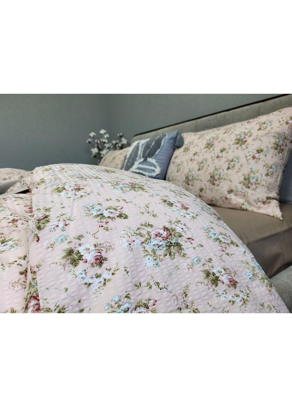 Постільна білизна з резинкою Марі DUO, ранфорс гофра (жатка) Сімейний розмір, наволочки 70/70 No Brand (363189982)