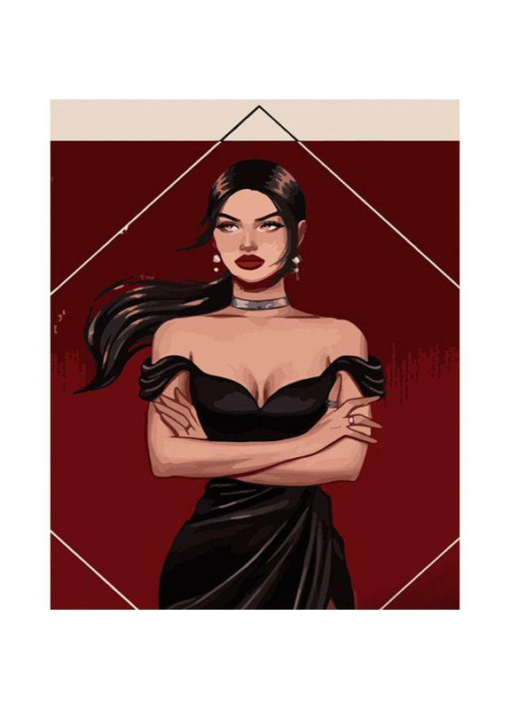 Картина по номерам ПРЕМИУМ Женщина в черном размере 40х50 см (GS700) Strateg (362501083)