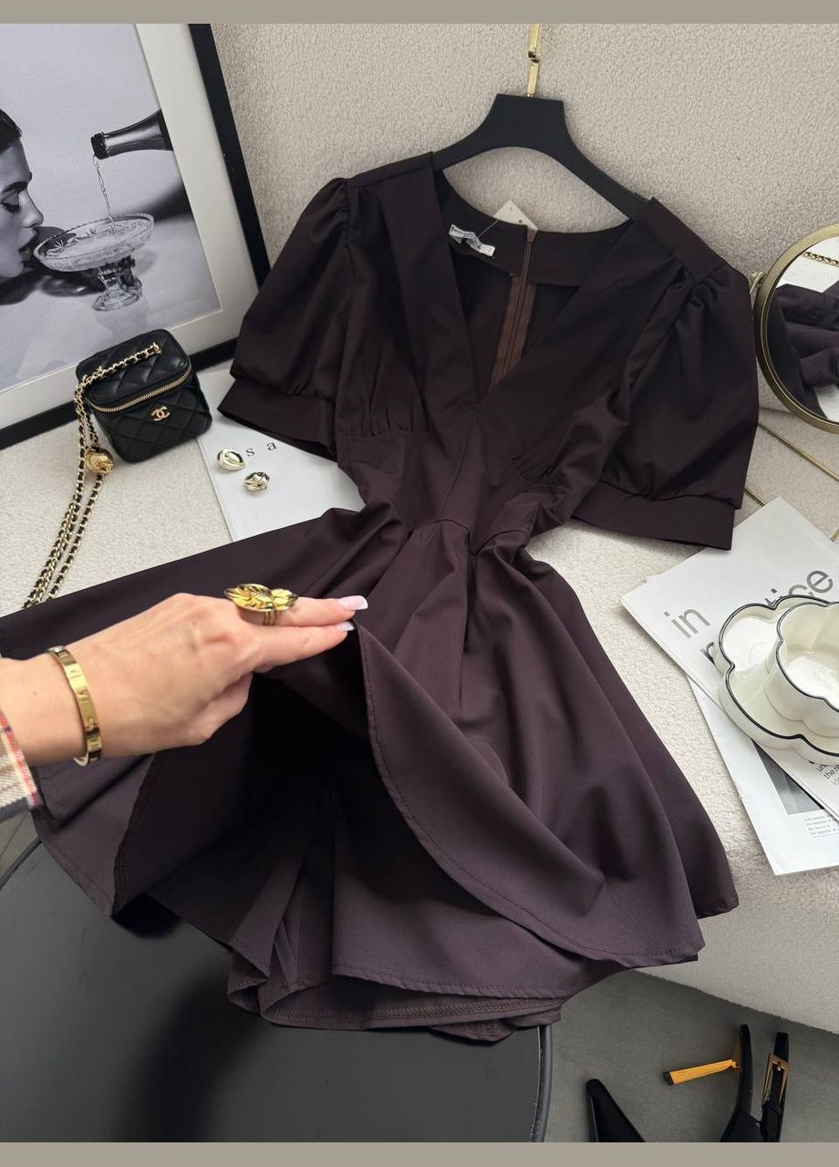 Женский комбинезон Україна комбинезон-шорты однотонный коричневый повседневный