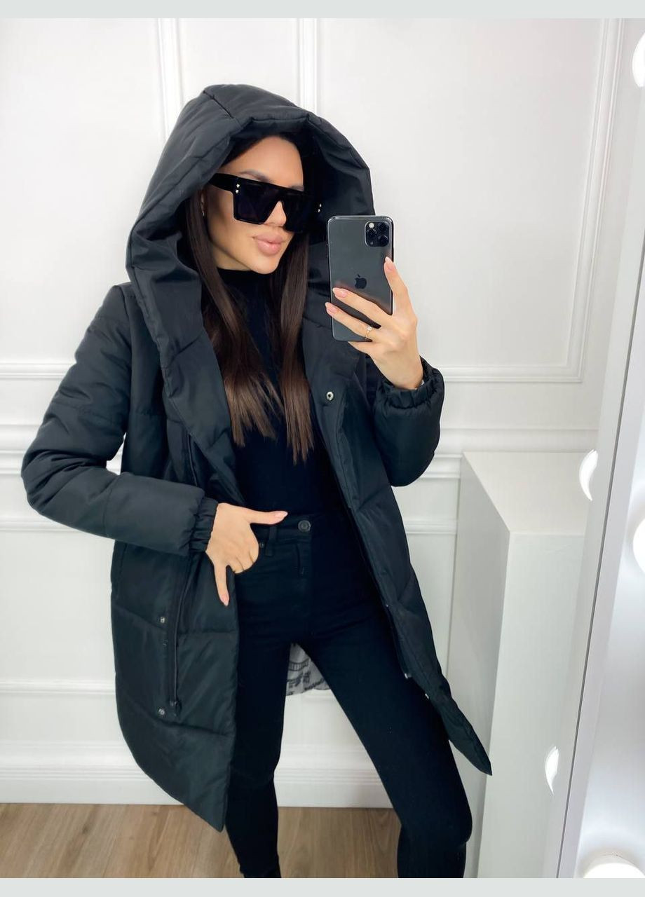 Чорна зимня куртка зимова, євро зима LeVi