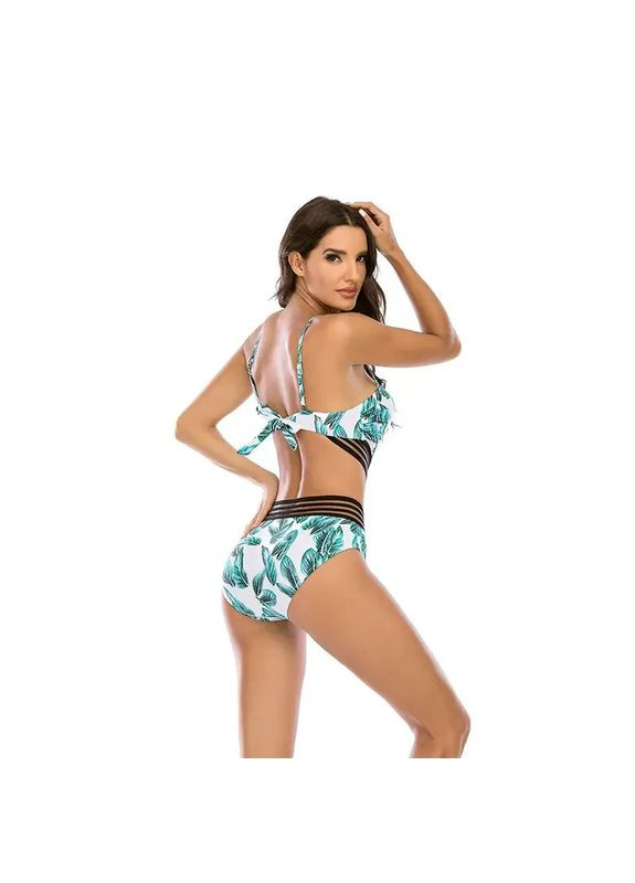 Зелений літній жіночий купальник із жорстким пушапом і кісточками на бретелях і зав'язці. модний суцільний купальник із вирізами з, s China