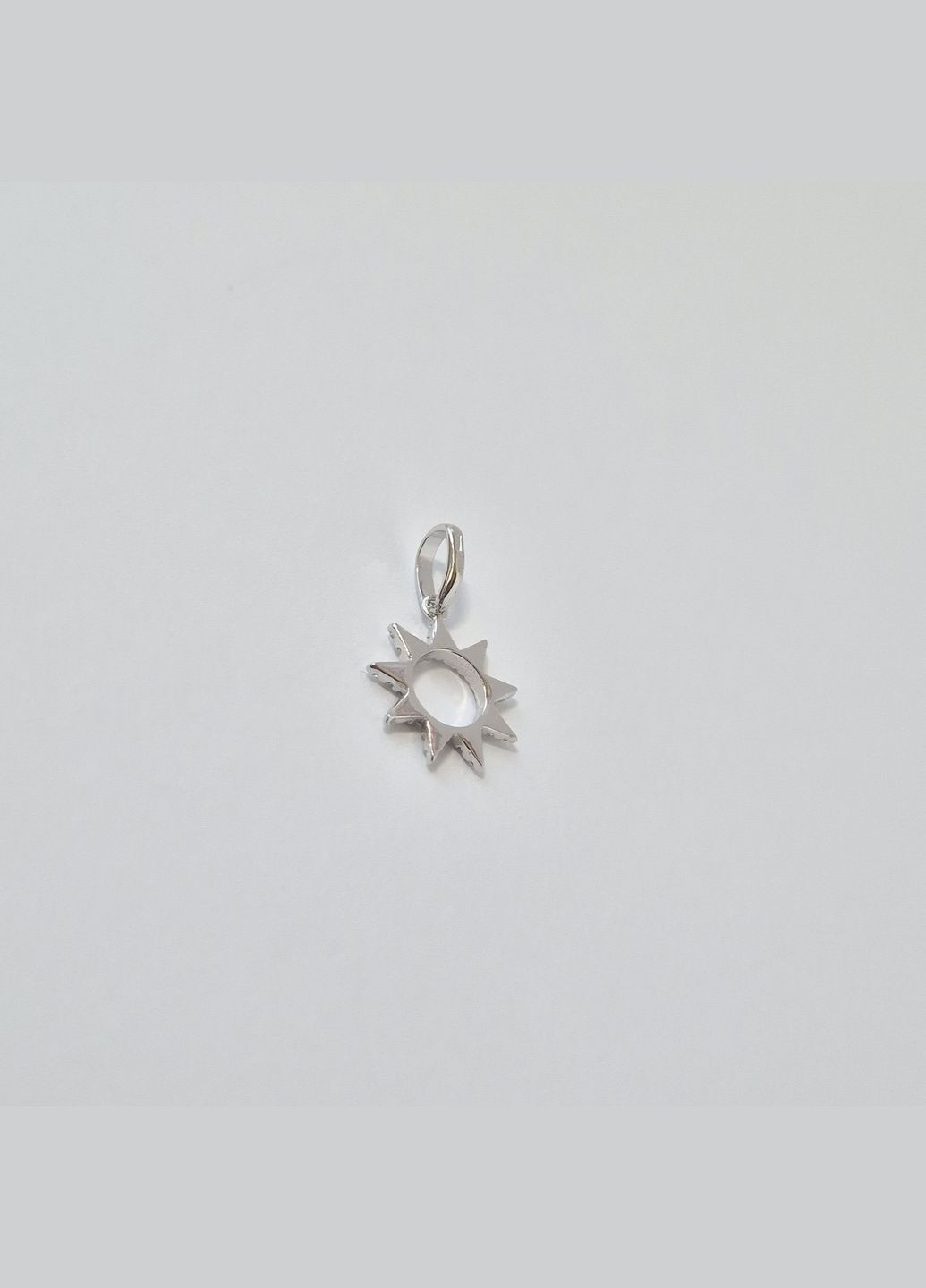 Срібна підвіска підвіс Сонце в Білих каменях срібло 925 проби Родоване 3289р 1.10г No Brand (336025579)
