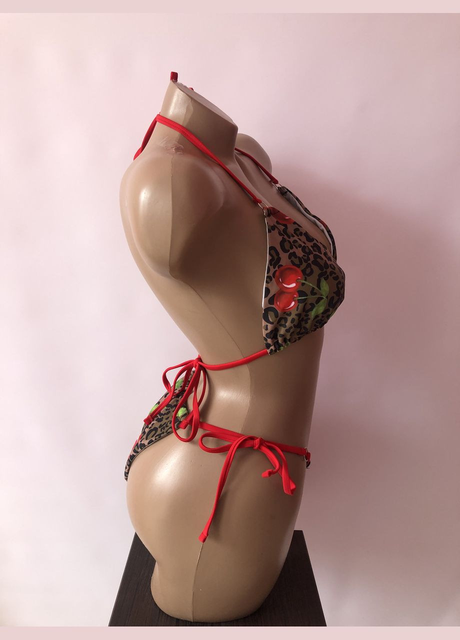 Коричневый демисезонный женский купальник на завязках (арт.6083) No Brand