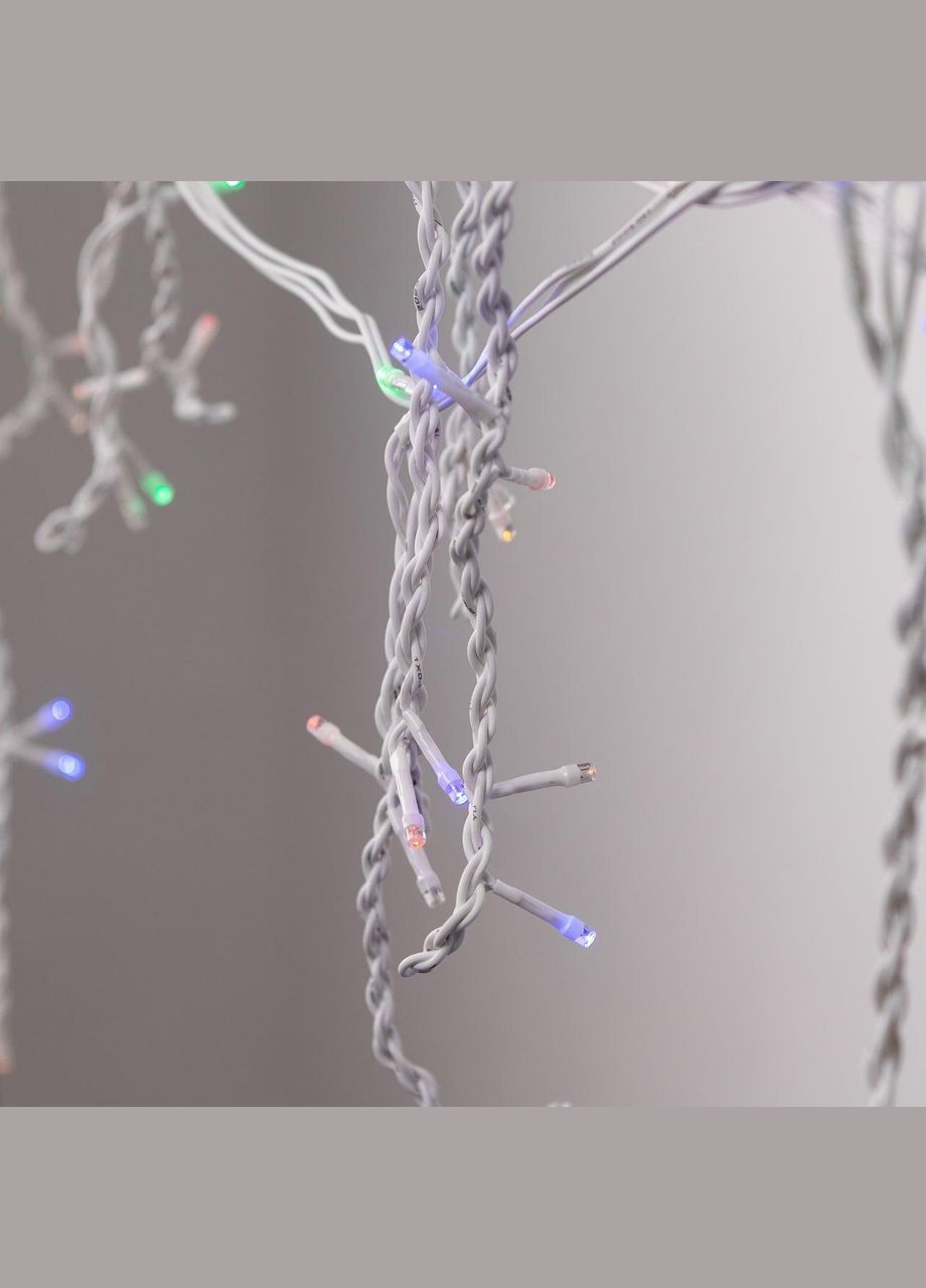 Гірлянда вулична світлодіодна 135 LED 6 метрів білий дріт бахрома 27 ниток Мультиколор Garlando (315636979)