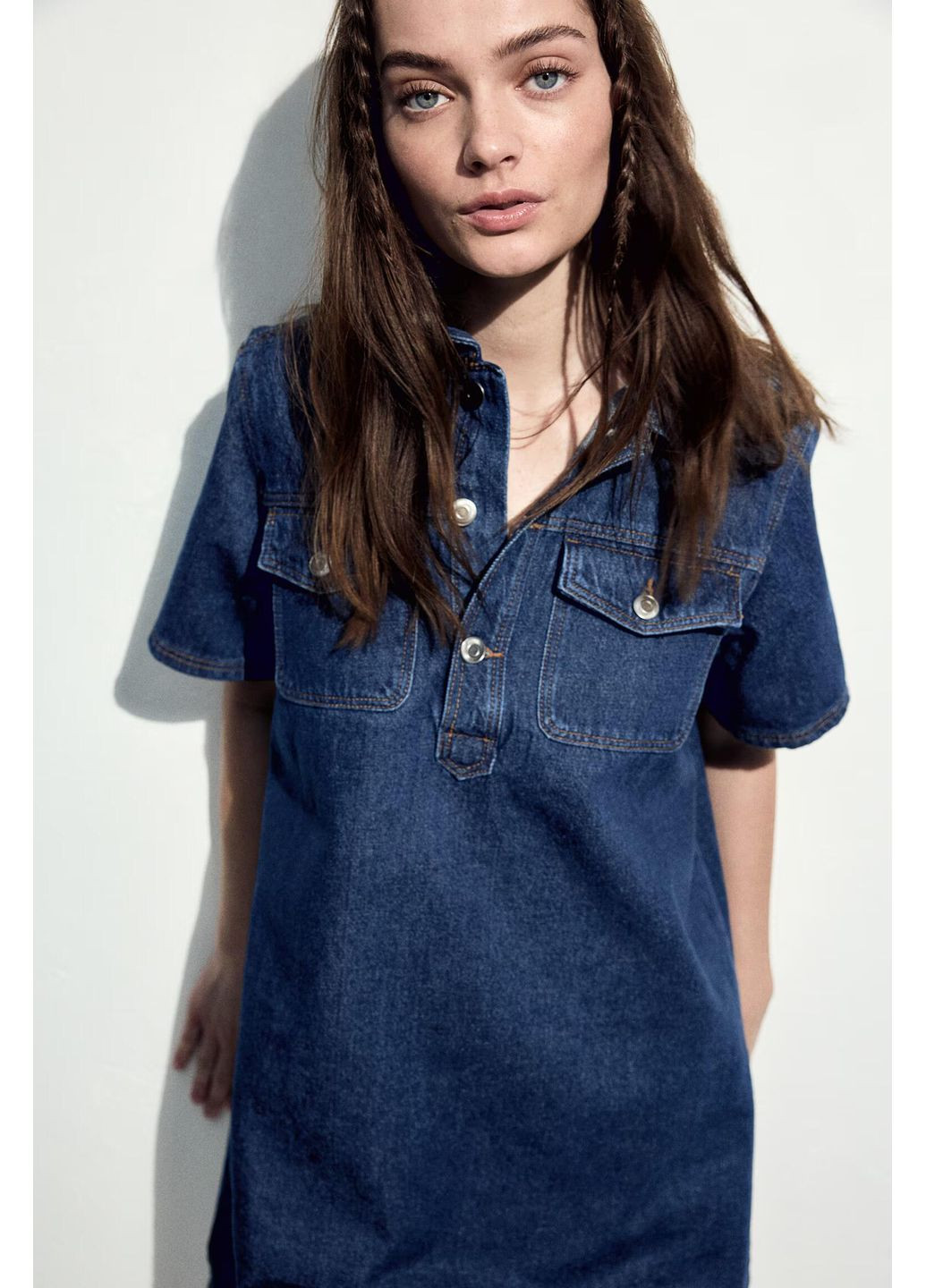 Синее платье джинсовое H&M однотонное