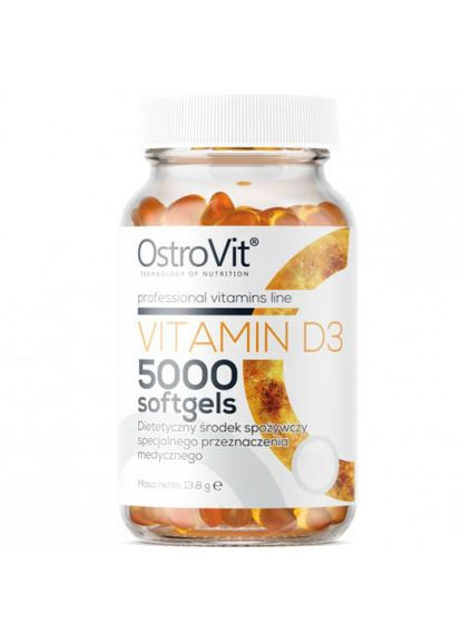 Вітаміни та мінерали Vitamin D 5000 IU, 250 капсул Ostrovit (333976287)