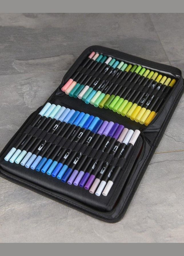 Акварельні скетч-маркери двосторонні 80 маркерів Color pencil Набір юного художника із сумкою для малювання No Brand (322417479)