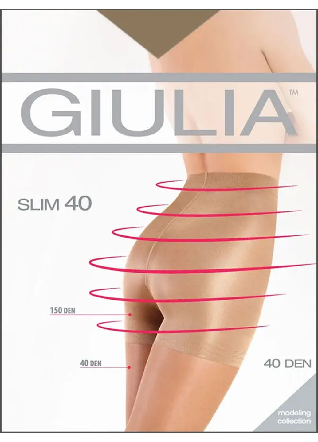 Колготки с корректирующими шортиками SLIM 40 den (cappuccino-5-XL) Giulia (285738755)