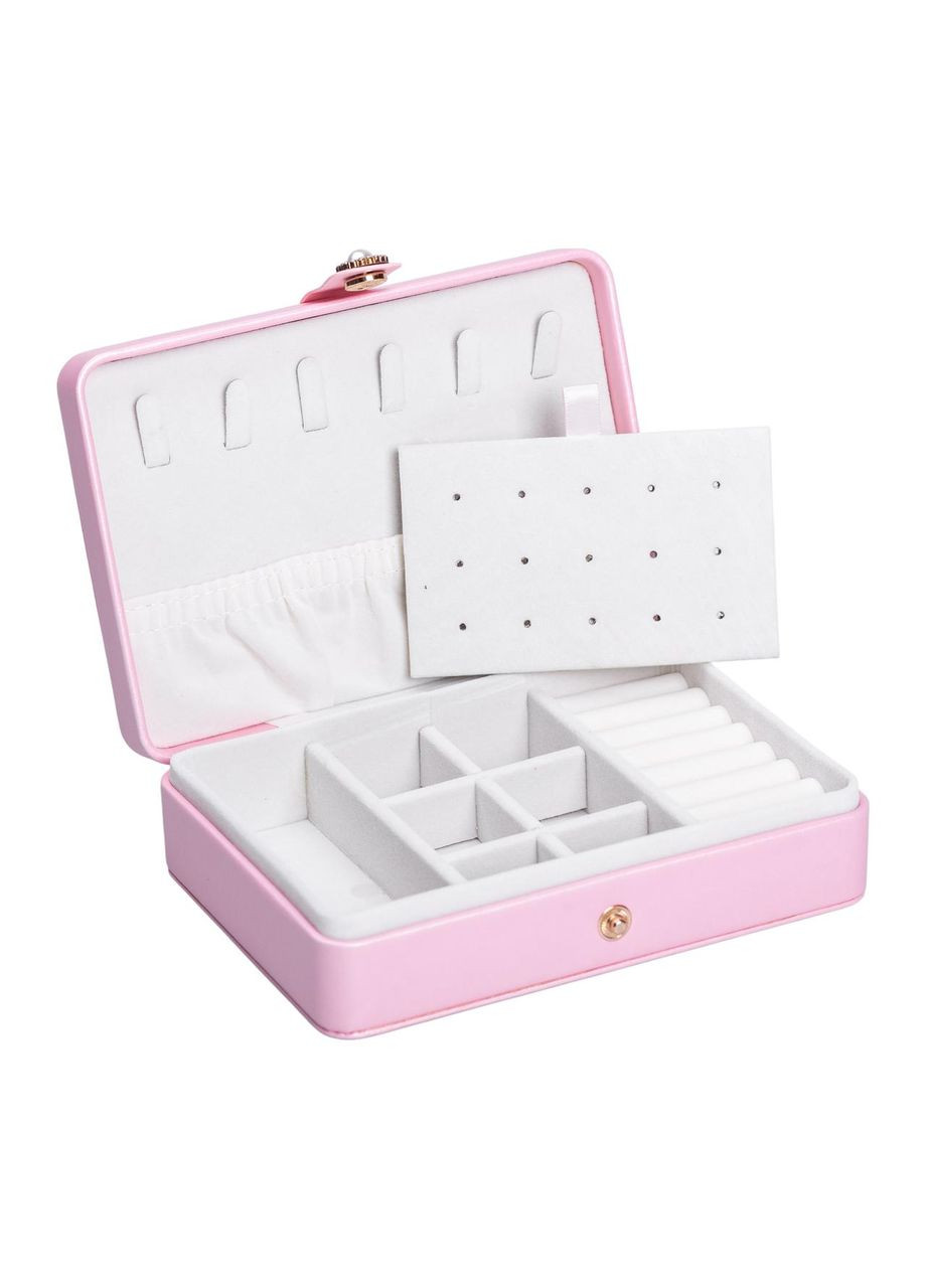 Скринька-органайзер для прикрас на кнопці 16х11х4.7см рожевий Yiwu (327875047)